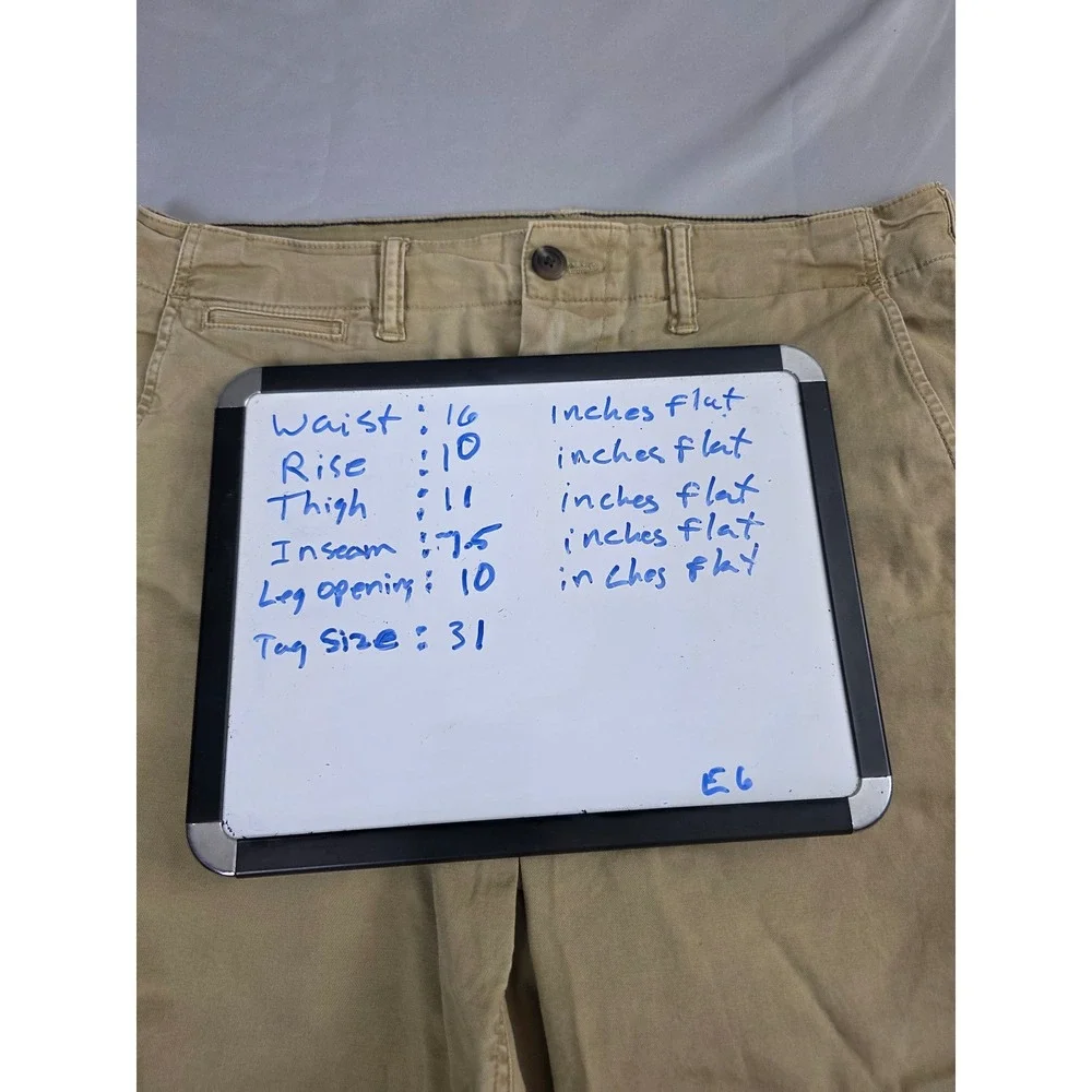American Eagle Classic Next Level Flex Khaki Chino Shorts Mens 31 Tan Stretch
